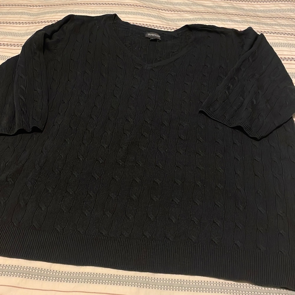 Avenue black cable knit sweater - Size 26/28